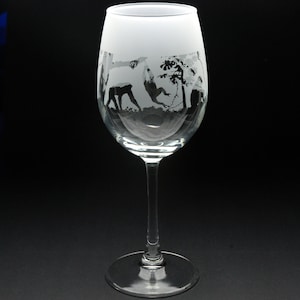 Monkey Crystal Wine Glass | Etched Engraved Glassware | Monkey Home & Bar Decor