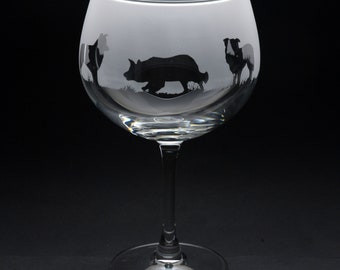 Border Collie | Dog Gin Glass | Engraved | Gift - Present