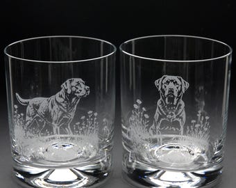 Labrador Dog Whisky Tumbler Glass | Etched Engraved Glassware | Labrador Dog Home & Bar Decor
