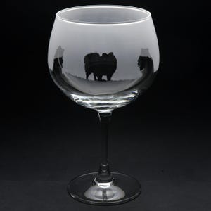 Pomeranian Dog Gin Cocktail Glass | Etched Engraved Glassware | Pomeranian Dog Home & Bar Decor