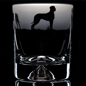 Great Dane Dog Whisky Tumbler Glass | Etched Engraved Glassware | Great Dane Dog Home & Bar Decor