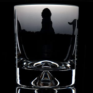 Cockapoo Dog Whisky Tumbler Glass | Etched Engraved Glassware | Cockapoo Dog Home & Bar Decor