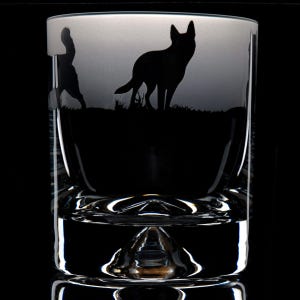 Husky Dog Whiskey Tumbler Glass 260 ml - Hand Etched/Engraved Husky Design by Glyptic Glass Art - Unique Gift