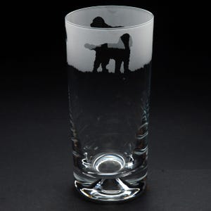 Cockapoo Dog Highball Glass | Etched Engraved Glassware | Cockapoo Dog Home & Bar Decor