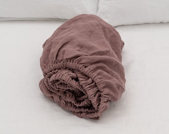 Drap de lit 100 % lin naturel bio lavé à la pierre en différentes couleurs et tailles personnalisées, couvre-lit plat ou ajusté, couvre-lit esthétique fait main