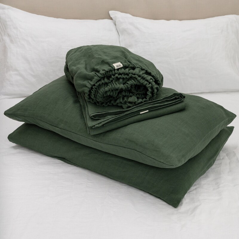 TAÇ RONNA Ensemble de linge de lit 2 personnes vert menthe main image 1