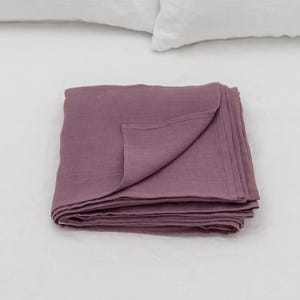 Sábana plana de lino Woodrose en tamaños king, queen, individual, twin y otros tamaños personalizados, cubrecama de lino plano, colcha orgánica estética