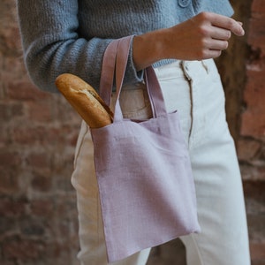 Roomy Linen Tote Bag, Casual Tote Bag, Summer Out Organic Tote Bag, Linen Market Bag, Stonewashed Rustic Tote Bag