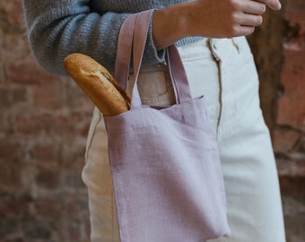 Roomy Linen Tote Bag, Casual Tote Bag, Summer Out Organic Tote Bag, Linen Market Bag, Stonewashed Rustic Tote Bag