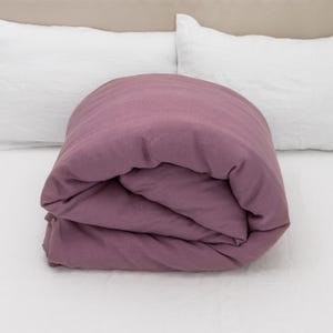 Housse de couette en lin Woodrose en dimensions doubles, simples et autres dimensions personnalisées, housse de couette en lin pur lin biologique, housse de couette naturelle