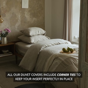 100% natural organic linen bed set: duvet cover and 2 pillowcases, linen bedding set in various colors & queen, king, double, twin sizes Natural Melange