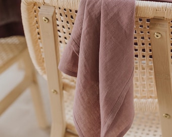 Woodrose Tea Towel, Linen Tea Towel, Pure Organic Tea Towels In 18x26" Size, Linen Kitchen Towels, Linen Hand Towel