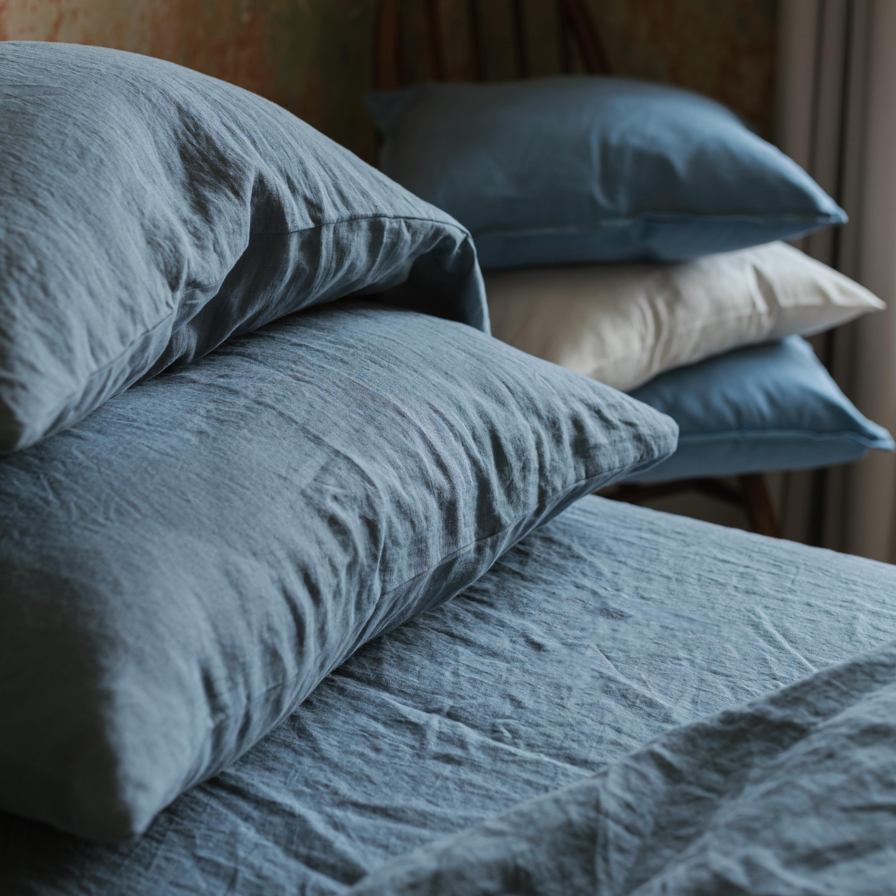 Organic pure linen pillowcase with envelope closure in custom sizes and various colors, handmade bed linen, European flax linen pillow cover