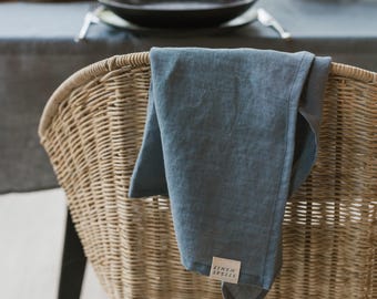 Toallas de cocina de lino, paño de cocina natural, paños de té orgánicos gris oscuro, toalla de mano de lino natural, juego de ropa de cocina