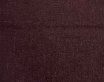 Deep Purple Linen Fabric, Vintage Linen Fabric, Natural Linen Washed Cloth by Yard, Softened Flax Fabric, Extra Wide Fabric