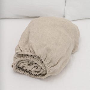 Drap-housse en lin naturel mélange pour très grand lit, grand lit, lit simple, lits jumeaux et autres tailles personnalisées, couvre-lit en lin naturel doux lavé à la pierre