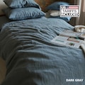 Stonewashed Organic Linen Bedspread: Vintage Farmhouse Bed Cover