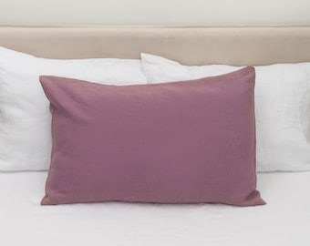 Woodrose linen pillowcase, envelope closure linen pillow cover in 20x20, 26x26, 16x16 and other custom sizes, bed linen, cushion case