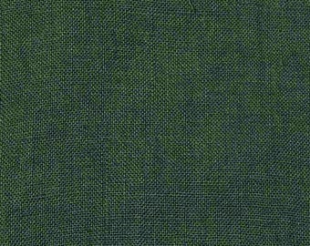 Forest Green Linen Fabric, Vintage Linen Fabric, Natural Linen Washed Cloth by Yard, Softened Flax Fabric, Extra Wide Fabric
