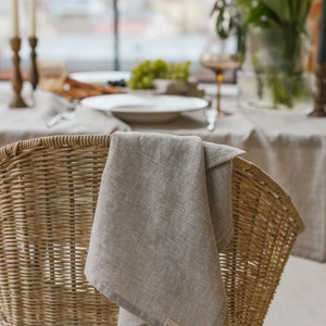 Natural Organic Melange Linen Tablecloth in Square, Rectangular or ...