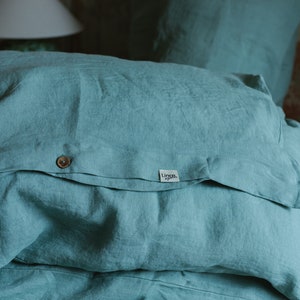 Mint linen duvet cover