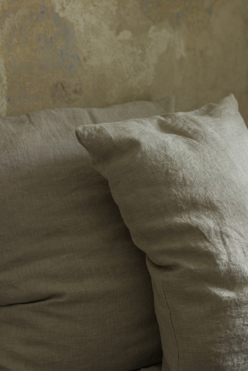 Melange organic natural linen pillow case