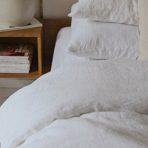 White organic natural linen pillow case