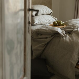 100% natural linen pillowcase, envelope closure linen pillow cover in 20x20, 26x26, 16x16 and other custom sizes, bed linen, cushion case image 5