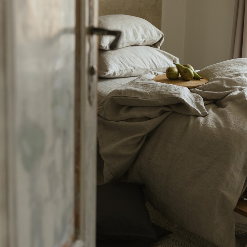 100% natural linen pillowcase, envelope closure linen pillow cover in 20x20, 26x26, 16x16 and other custom sizes, bed linen, cushion case image 5