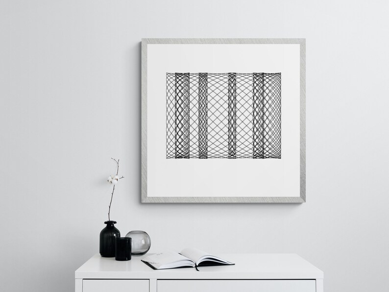 Wall art Black White Line art Abstract Modern | Etsy