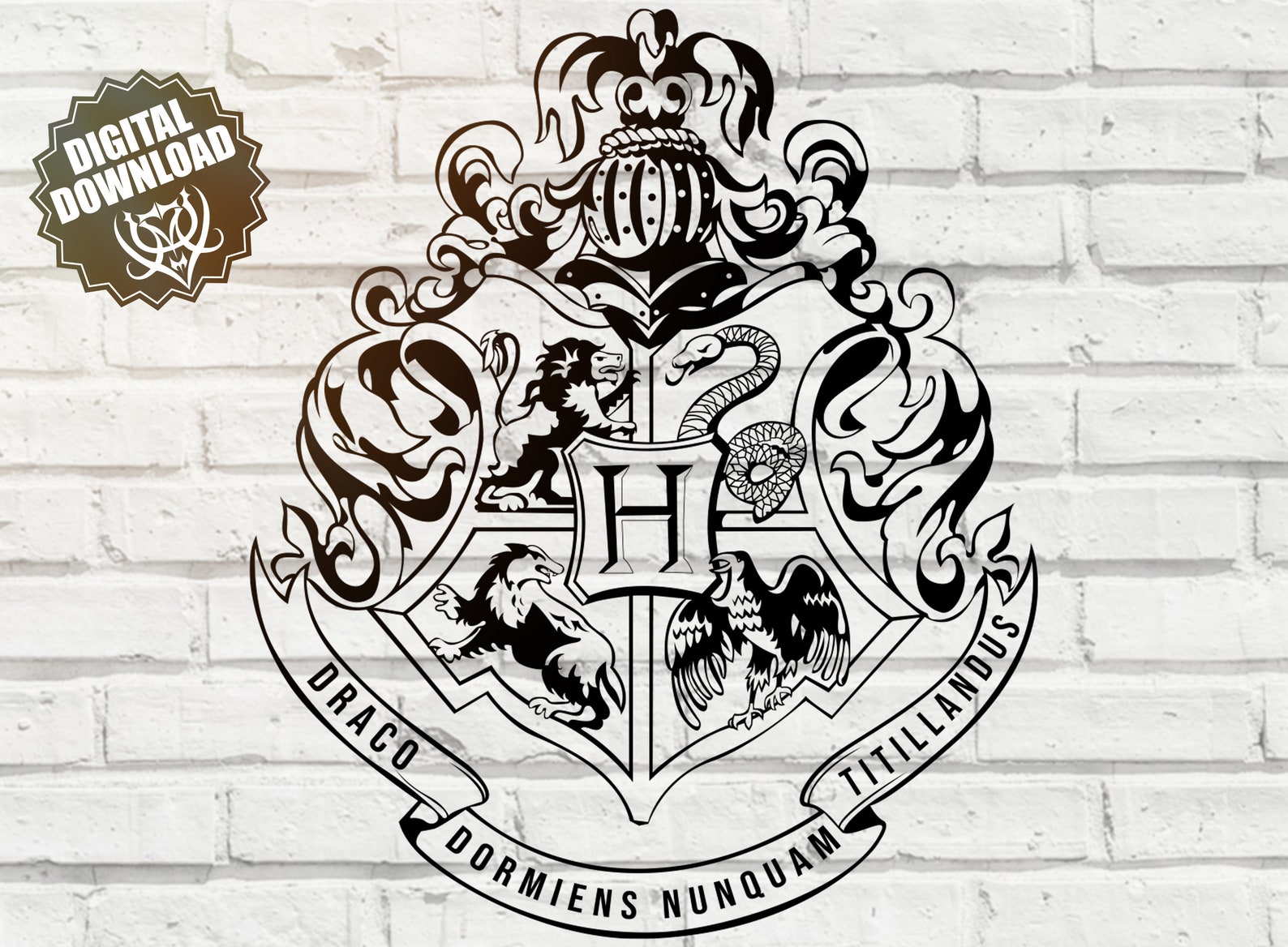 High Detail Hogwarts School Crest Emblem Color Hogwarts | Etsy