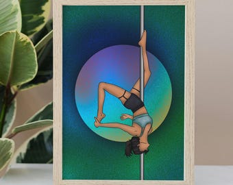 Personalised digital pole dance/aerial arts/yoga/sport faceless portrait
