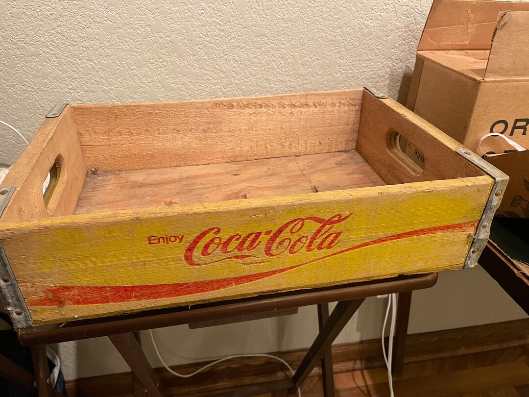 Vintage Yellow Coca Cola Crate Etsy