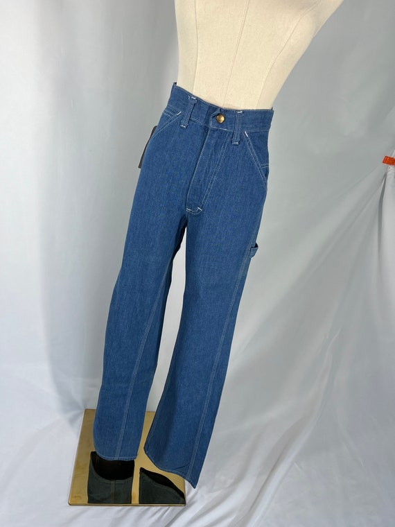 1980s Vintage High Waist Wide Leg Lee Dungarees J… - image 1