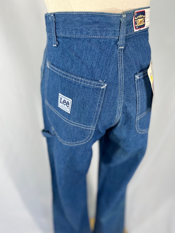 1980s Vintage High Waist Wide Leg Lee Dungarees J… - image 7