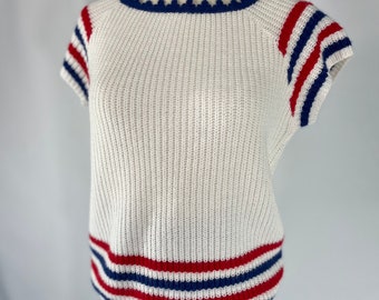 1970s Boxy Sleeveless Knit Top Size Medium
