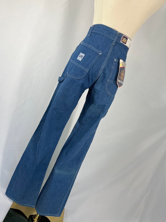 1980s Vintage High Waist Wide Leg Lee Dungarees J… - image 3