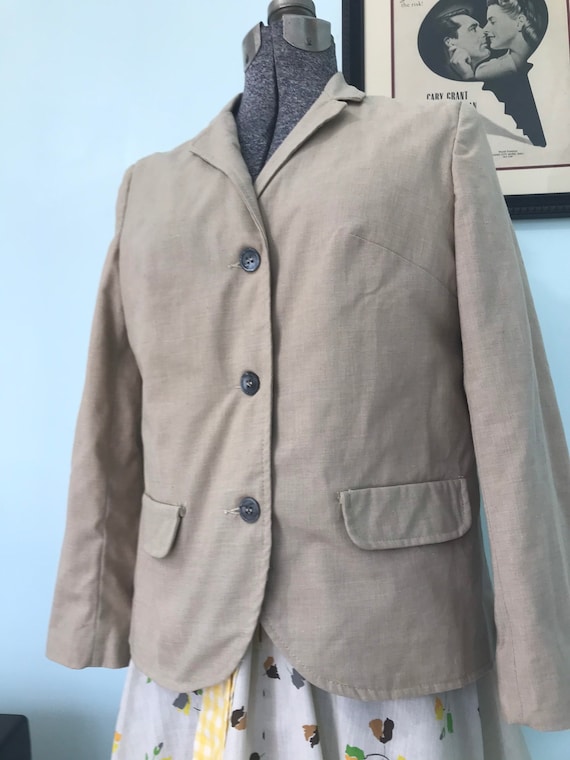 1960s  Vintage Tan Coat / Retro Blazer - image 3