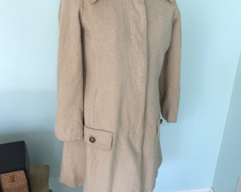 1960s Vintage Tan Wool Coat / Mod Wool Coat