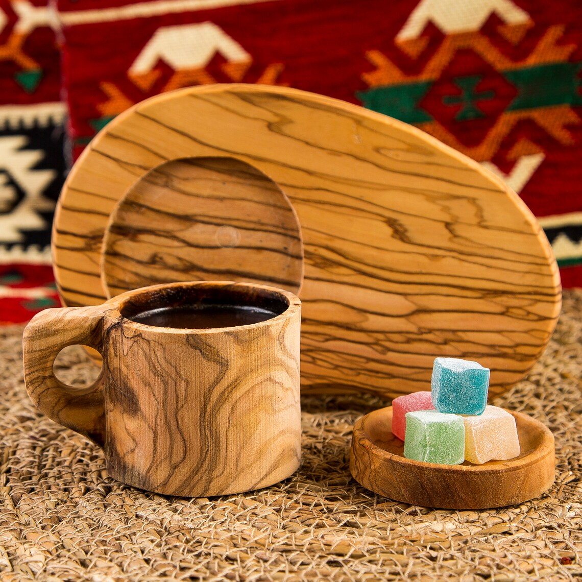 Ahşap El Yapımı Zeytin Ağacından Orjinal Kahve Fincanı Ve Etsy