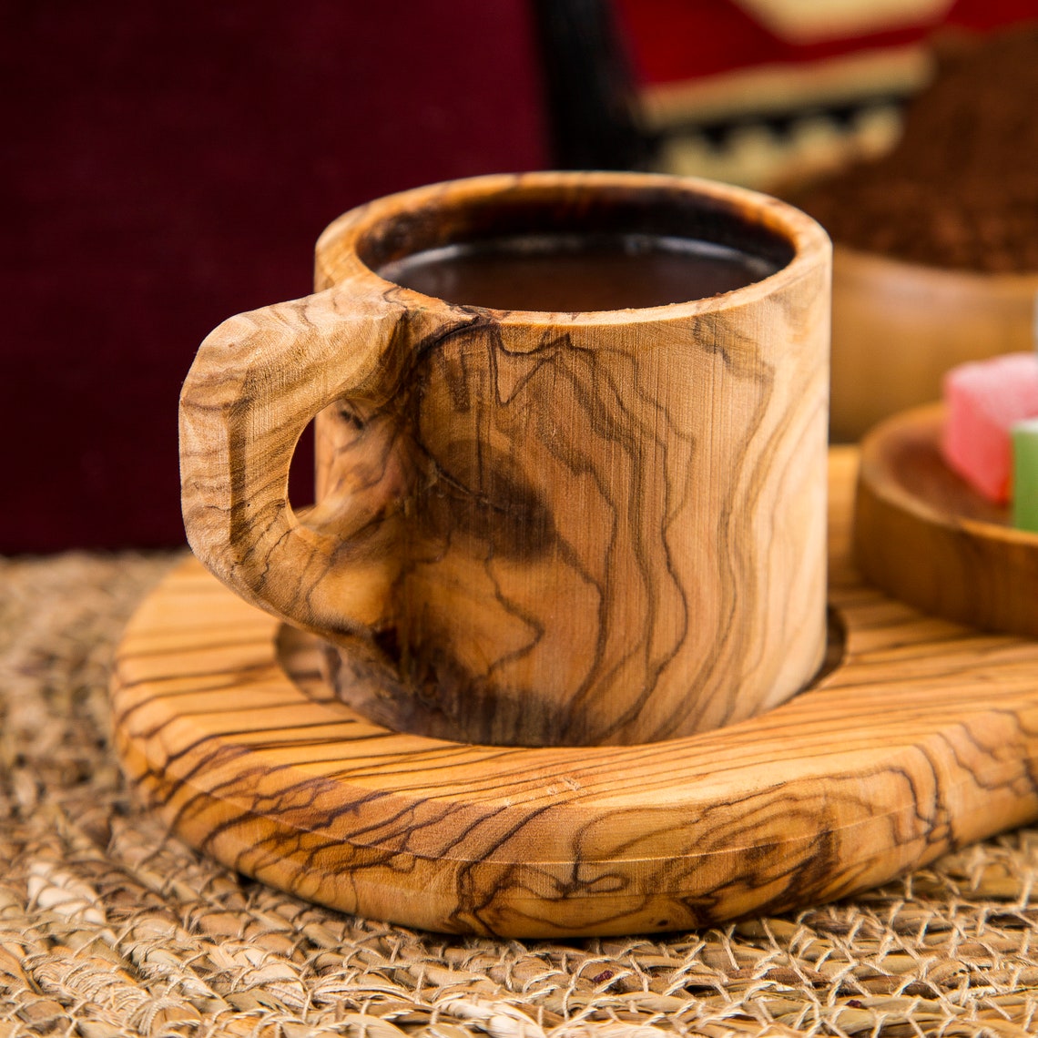 Ahşap El Yapımı Zeytin Ağacından Orjinal Kahve Fincanı Ve Etsy