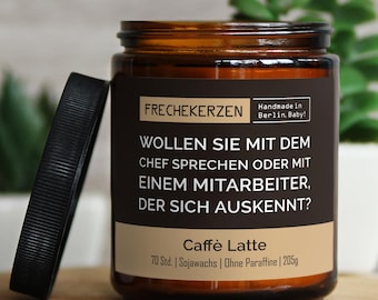 Lustige Duftkerze mit Spruch für Kollegen | Handgemacht aus Sojawachs | In Geschenkbox | Nachhaltiges freches Geschenk für Arbeitskollegen,