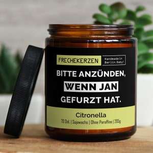 Lustige Duftkerze mit Spruch für Freunde,Bruder,Papa,Hunde | Handgemacht aus Sojawachs | In Geschenkbox Personalisiertes Weihnachtsgeschenk