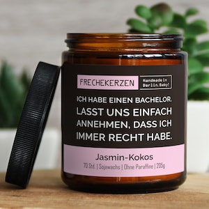 Lustige Duftkerze mit Spruch zum Bachelor & Master | Handgemacht aus Sojawachs | In Geschenkbox | Valentinsgeschenk | Uni, Abschluss, Studiu