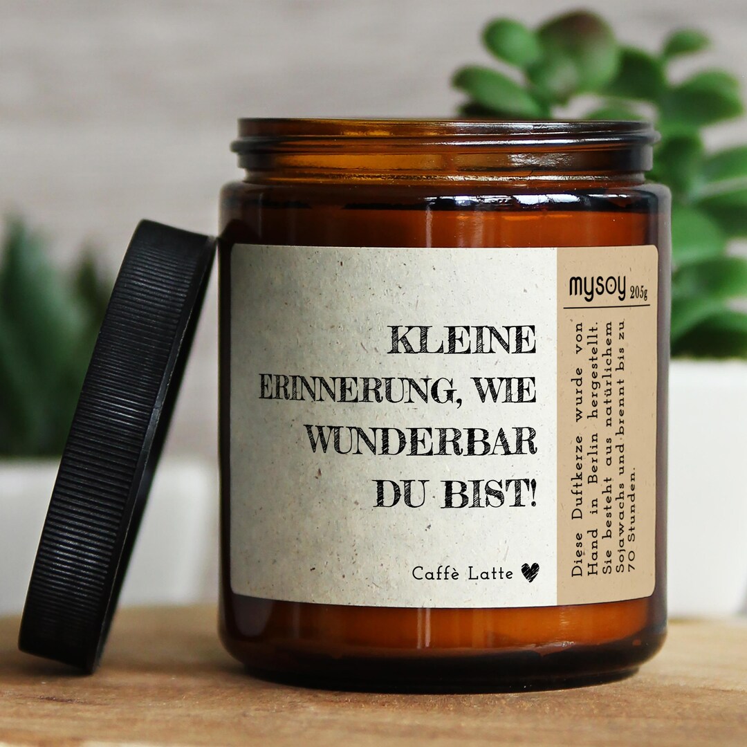 GLÜCKLICHT Duftkerze Mit Spruch Für Beste Freundin Handgemacht Aus