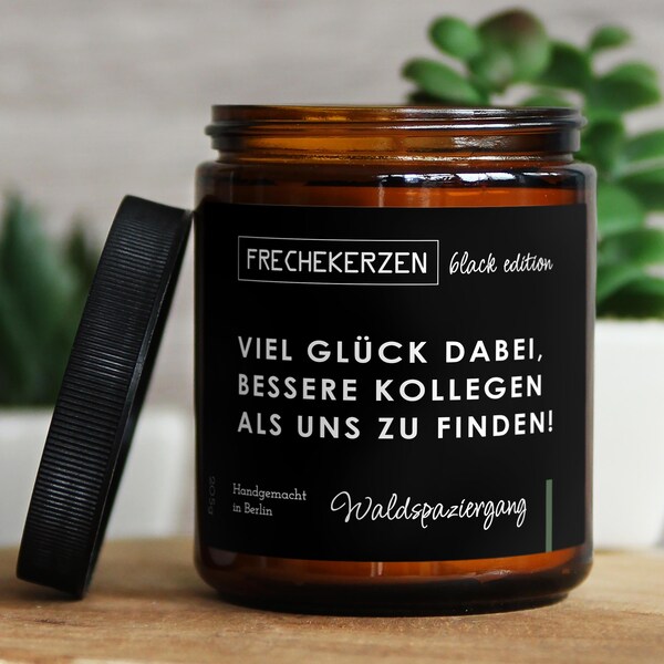 Lustige Duftkerze mit Spruch für Kollegen-Abschied | Handgemacht aus Sojawachs | In Geschenkbox | Valentinstag freches Abschiedsgeschenk für