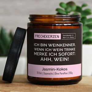 Lustige Duftkerze mit Spruch für Wein Liebhaber | Handgemacht aus Sojawachs | In Geschenkbox | Nachhaltiges Geschenk | Kleines Geschenk für