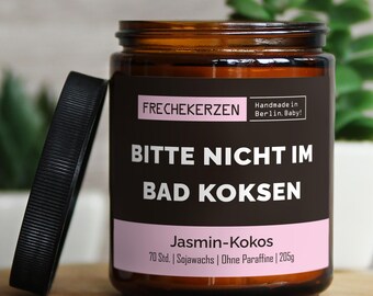 Bad Dekoration Duftkerze mit Spruch | Handgemacht aus Sojawachs | In Geschenkbox | Nachhaltiges Valentinsgeschenk | Lustige Gast Geschenk Id