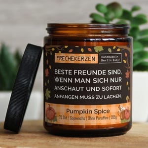 Lustige Duftkerze mit Spruch für Beste FreundIn | Handgemacht aus Sojawachs | In Geschenkbox | Nachhaltiges Geschenk Freundschaft Freundin F