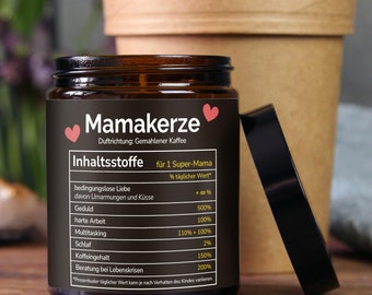 Muttertag Geschenk | Mamakerze Kaffee Duftkerze | Handgemacht aus Sojawachs | In Geschenkbox | Beste Mama Geschenk Idee | Kaffee